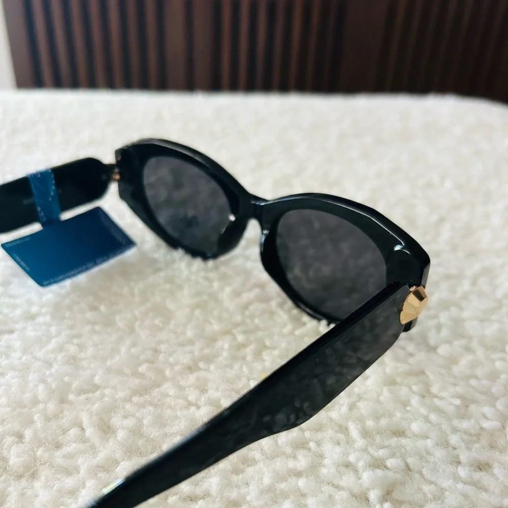 Bob Mackie Chic Black Sunglasses with Gold Accent NWT